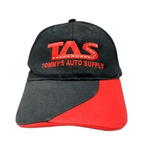 Tommy's Auto Supply Hat AMC Deluxe Headwear Black & Red Adjustable Strap #H7